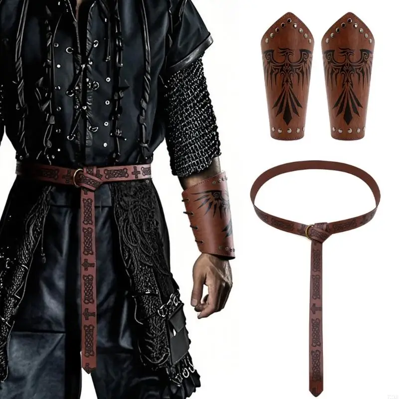 

72xe средневековые викинги кожаные ремни Bracers Halloween Renaissances Accessories