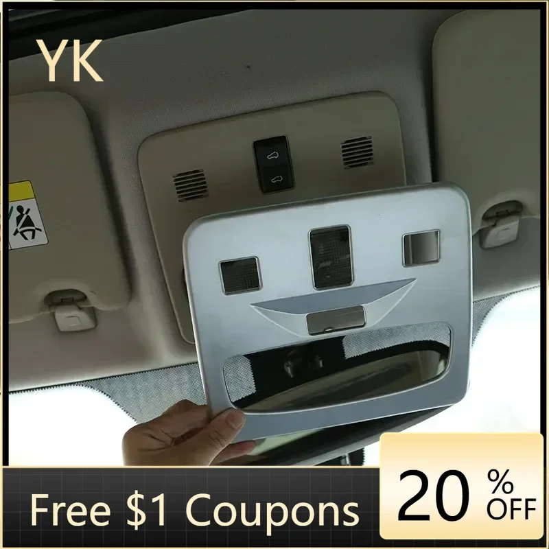 

For Land Rover Freelander 2 2007-2015 ABS Silver Car Front Reading Light Frame Cover Trim Interior Car Accessories