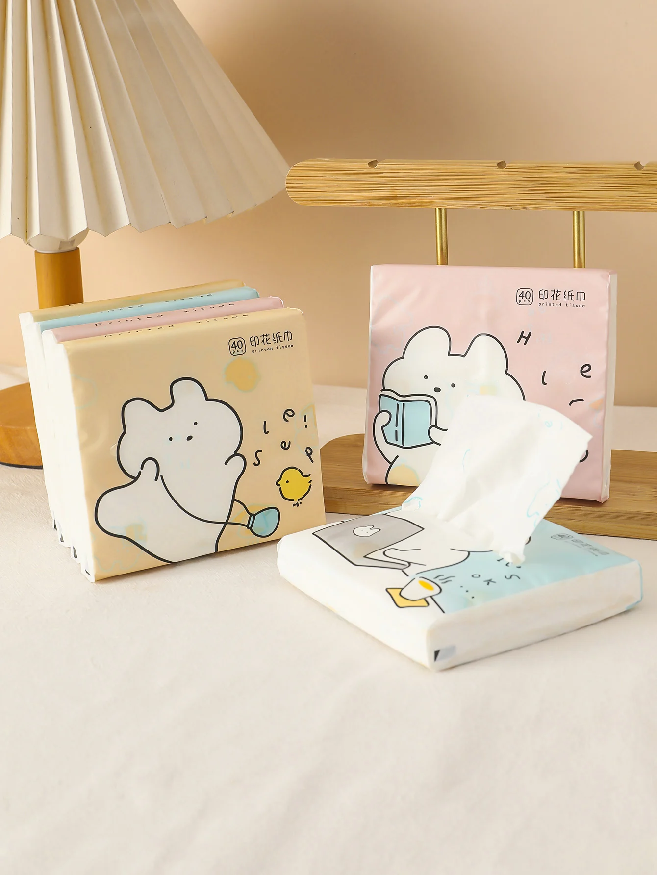 3 Packs Thickened Cartoon Printed Facial Tissue Small Pack Convenient Paper Towels Handkerchief Napkins Household Goods