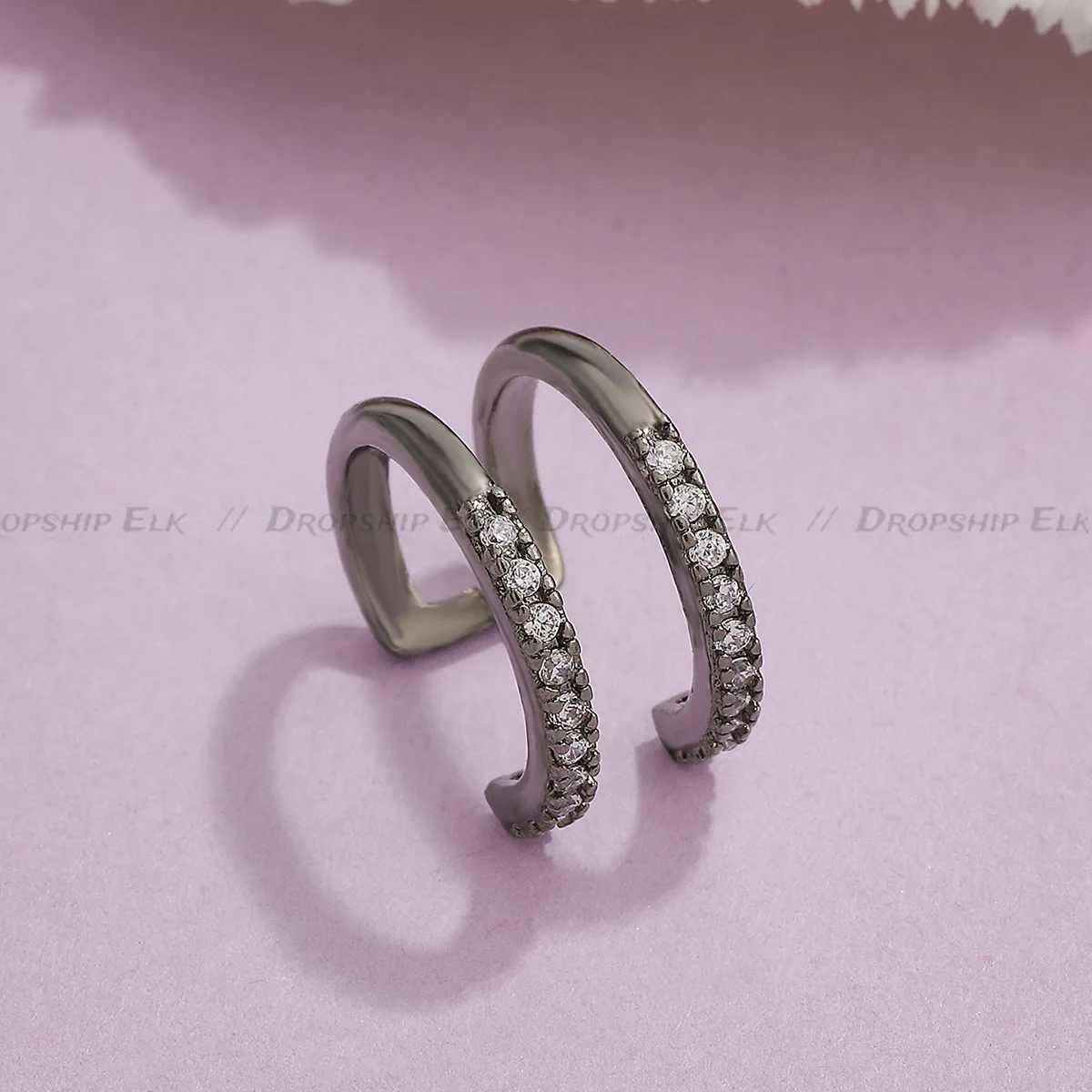 섬세한 지르콘 귀여운 클립 귀걸이, 여성 버클 이어 커프, 피어싱 없음, 가짜 연골 귀, 여성용 패션 주얼리