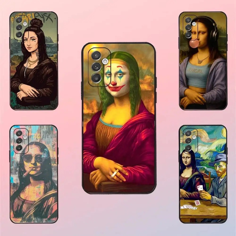 

Art Aesthetic David Mona Lisa Phone Case For Samsung S 25,24,23,22,30,21,10,9,Ultra,Plus,Lite,FE,4,5 G Black Soft Case