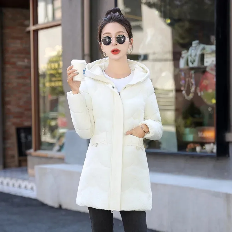 Down Cotton-padded Jacket Women\'s Wear 2025 Winter New Female Long Coat Hooded Slim Jacket Padded Warm Warm Cotton Padded Coat