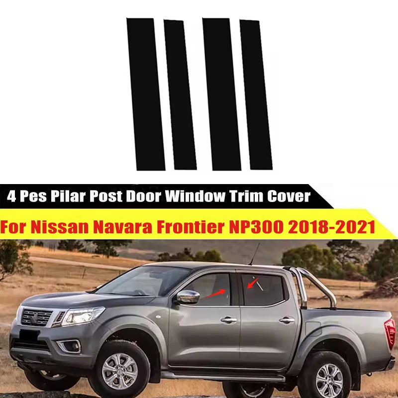 

6pcs Window Door Column B C Pillar Post Cover Trim For Nissan Navara Frontier NP300 2018-2021 Decoration Stickers