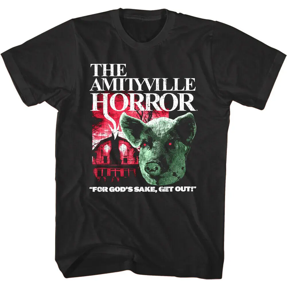 Vintage Ins Men's and Women's T-Shirts Comfortable and Breathable The Amityville Horror 2005 Mens Pig Head Movie Joint