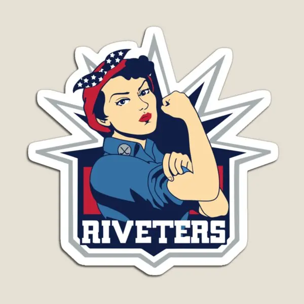 Metropolitan Riveters Classic T Shirt  Magnet Stickers Magnetic Decor for Fridge Organizer Refrigerator  Holder Kids Children