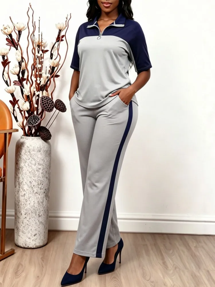 Ensembles 2 Pièces Femme 2026 Nouvelle Collection Grande Taille Été Ensembles Assortis Deux Pièces Haut et Pantalon Tenues Vêtements