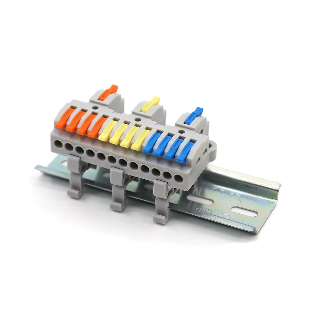 1PC Wire Connector Electric Universal Quick Conductor Splitter Push-in LED Cable Terminal Blocks Mountable Rail Junction Box