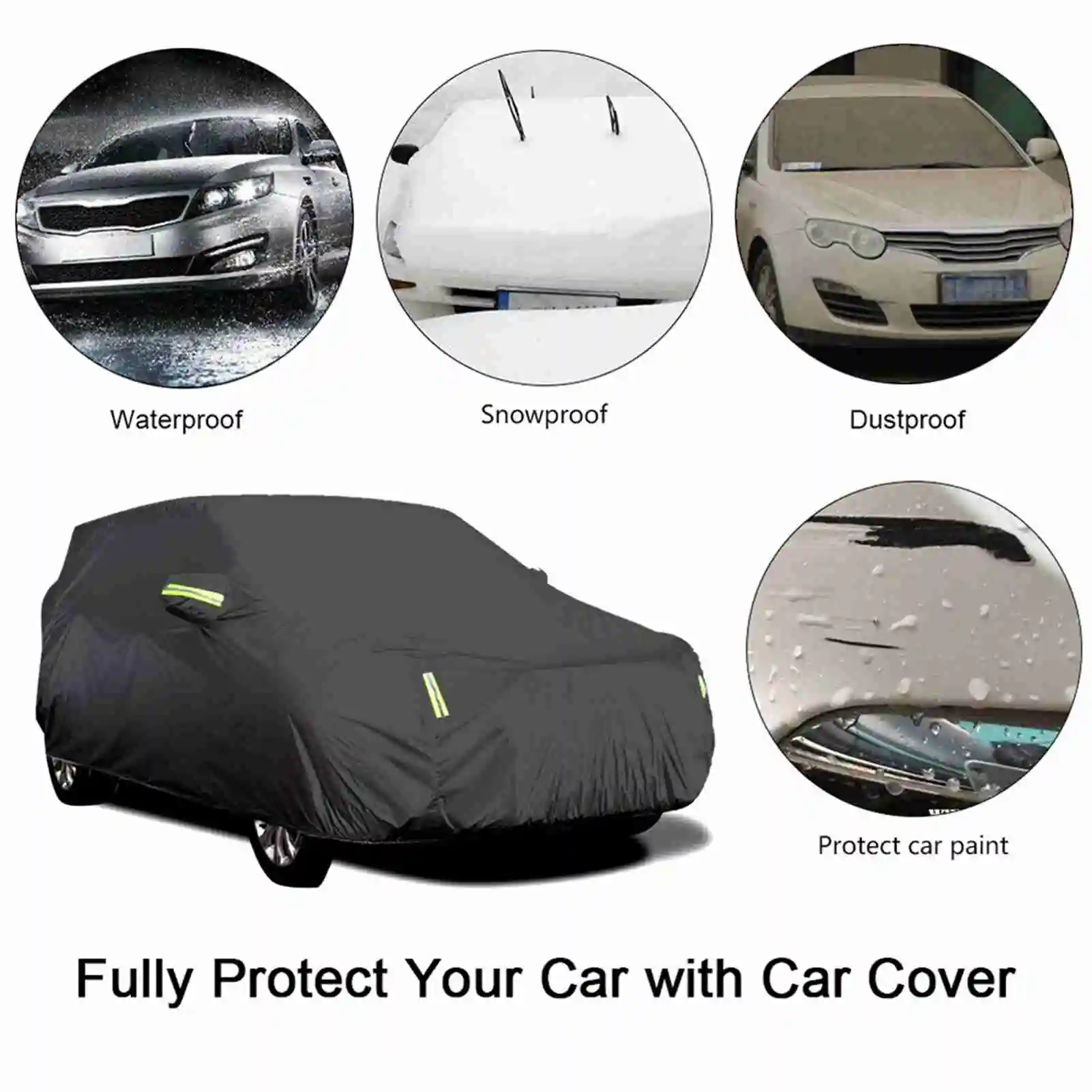 

Black Scratch Resistant Car Cover Dustproof and Sun-Resistant, Comprehensive Protection for Various Car Models Outdoor Parking