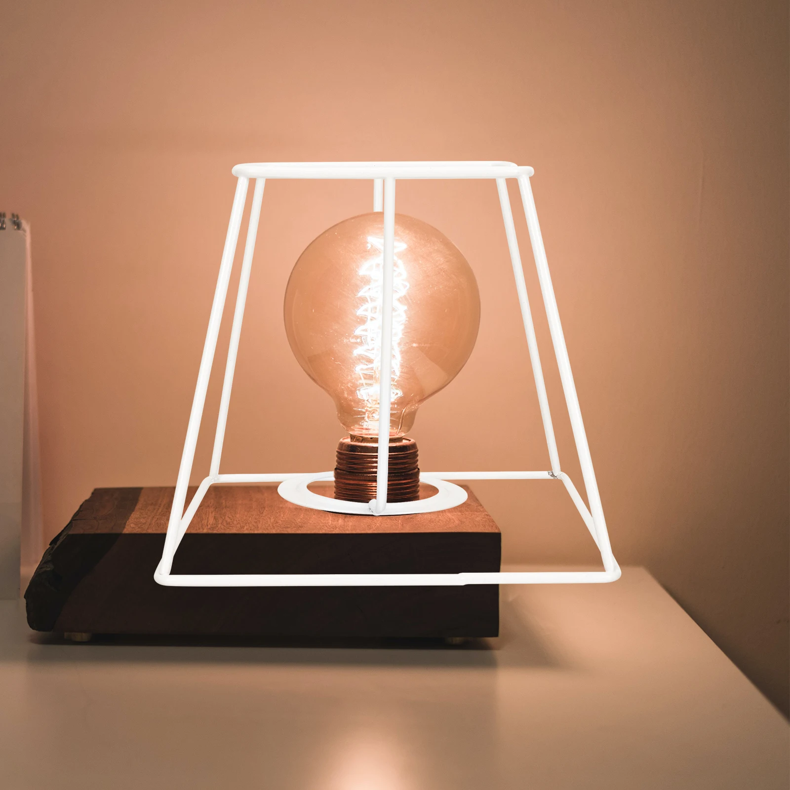 

DIY Lampshade Frame Shaped Iron Table Desk Chandelier Bracket Durable Anti Rust Lighting Accessories