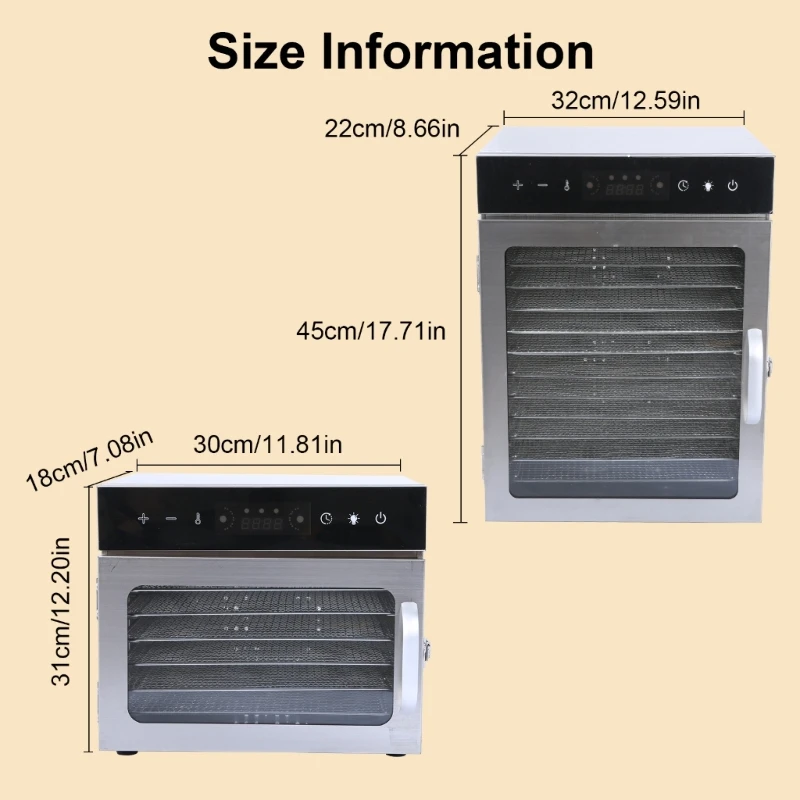 D0AB Vegetable Dryer Electric Dehydrator Fruits Dehydrator Suitable for Kitchen Use