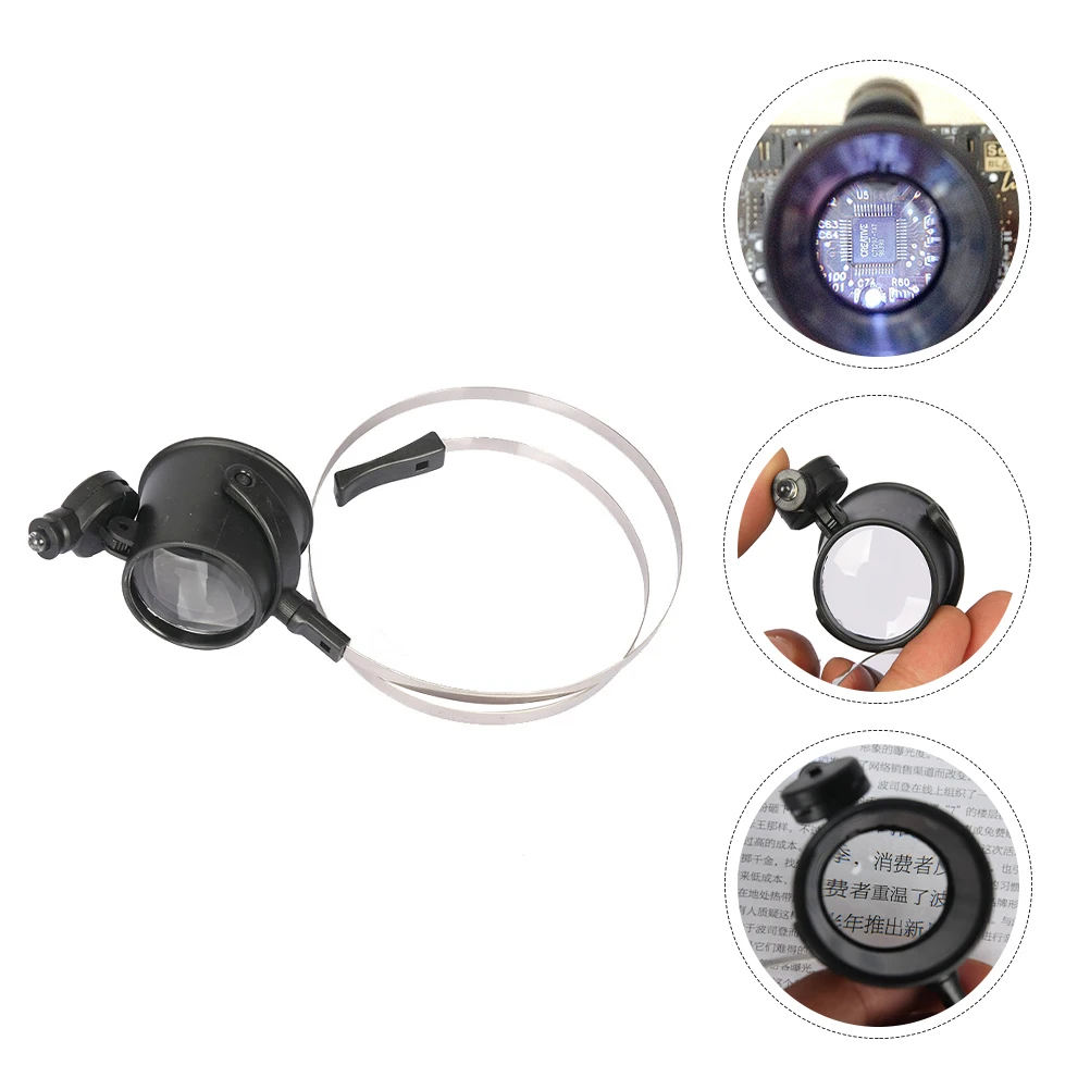 

Head Mounted Magnifying Glass Lightweight Glasses Premium Sturdy Practical ABS Frame Acrylic Lens For Clock Repair Reading