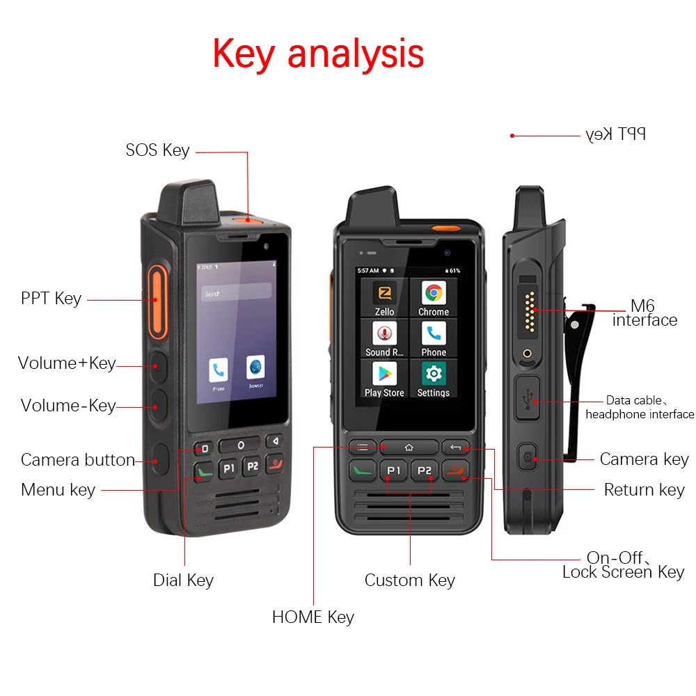 Imagem -05 - Uniwa-impermeável Zello Walkie Talkie Android Smartphone Nfc Celular 4g Ptt 5300mah F60 2.8 à Venda