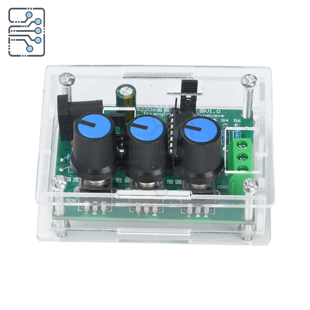 XR2206 Function Signal Generator DIY Kit Sine Triangle Square Wave 1Hz -1MHz Frequency Adjustable Frequency Parts DC 9-12V
