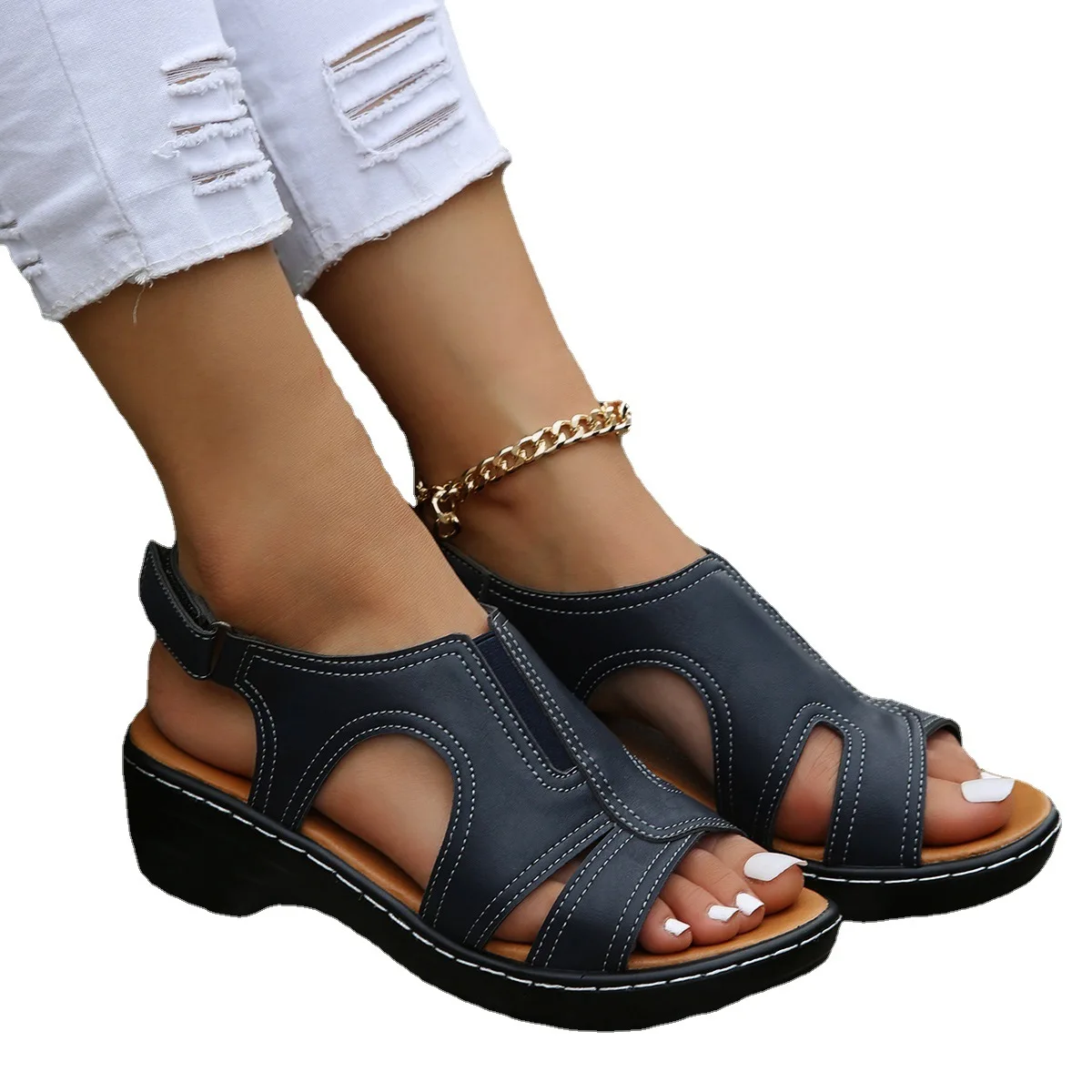 

Shoes for Women Summer 2024 Women Sandals Wedge Comfortable Ladies Platform Sandalias De Mujer Plus Size 35-43 Beach Shoes