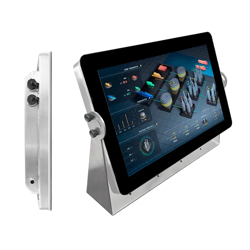 2025 15.6 21.5 Inch Stainless Steel Ip65 Capacitive Resistive Touch Screen All in One Pc Wall Mounted Industrial Panel Tablet Pc