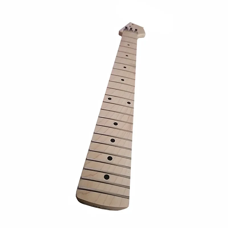 Disado 22 Frets Locking Nut Maple Electric Guitar Neck Maple Fretboard Inlay Dots Wood Color Guitar Parts Accessories