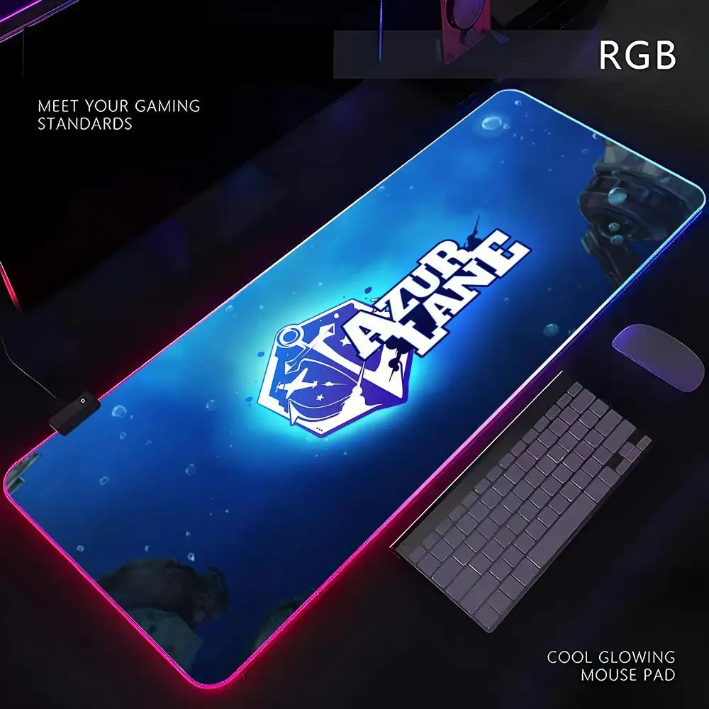 

Коврик для мыши Game Azur Lane RGB Gamer со светодиодной подсветкой, периферийный коврик для мыши, коврик для компьютерного стола, коврик для мыши XL, ковер для клавиатуры