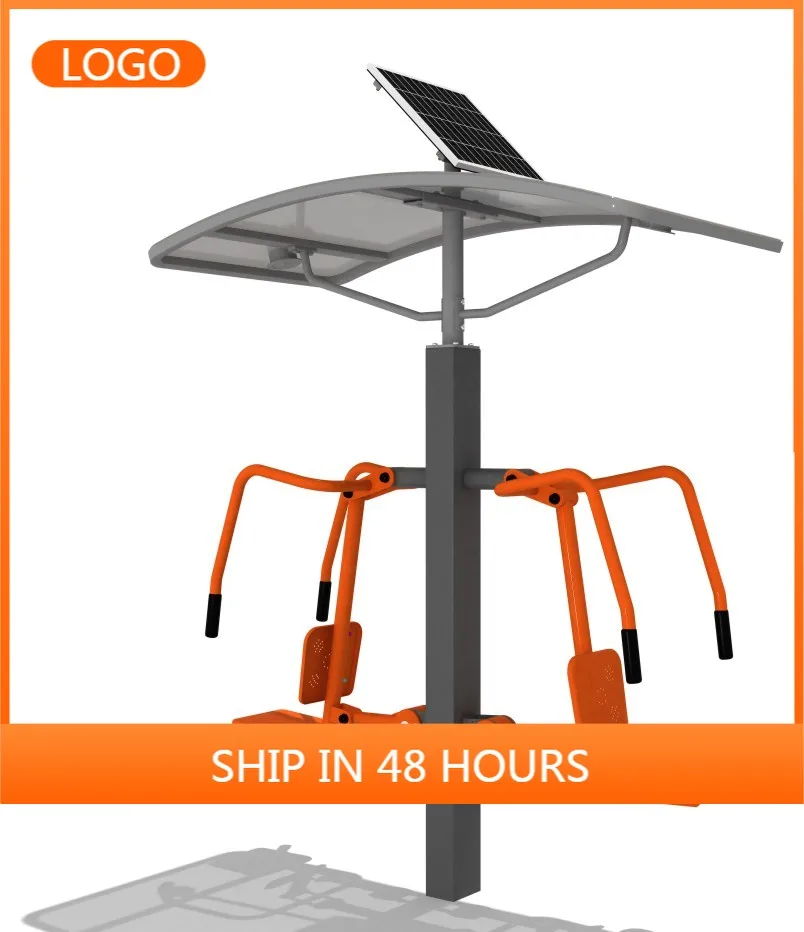 Solar-Powered Seated Push Trainer Steel Outdoor Fitness Equipment Suitable for Public Parks