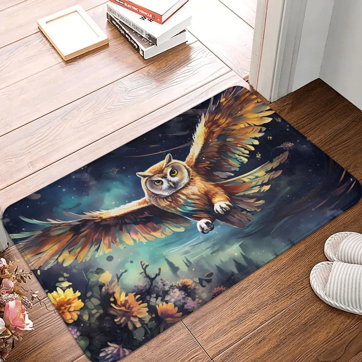 Mystical Night Owl Non-slip Doormat 2 Living Room Kitchen Mat Outdoor Carpet Indoor Pattern Decor