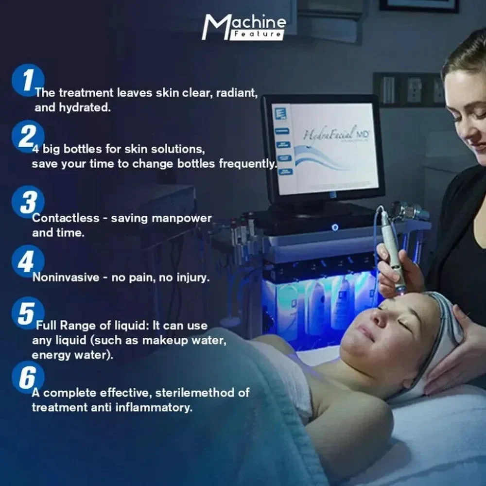 Hot selling 14 in 1 Diamond Peeling Hydro Facial Machine Water Jet Aqua Facial Skin Care Oxygen Bubble Apa Beauty Equipment