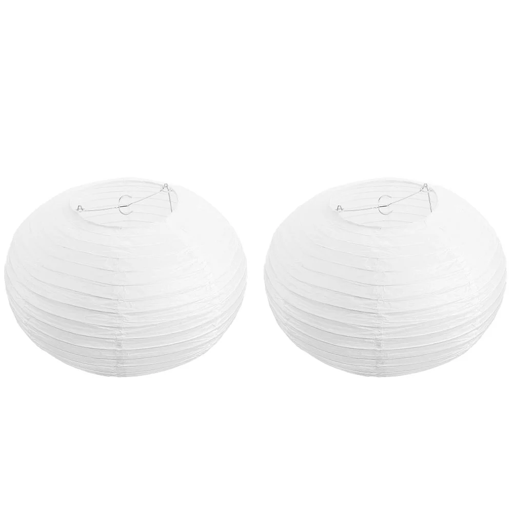 

2 Pcs Paper Lampshade Delicate Accessory White Floor Creative Light Decor Ornament Balloon Home Adornment