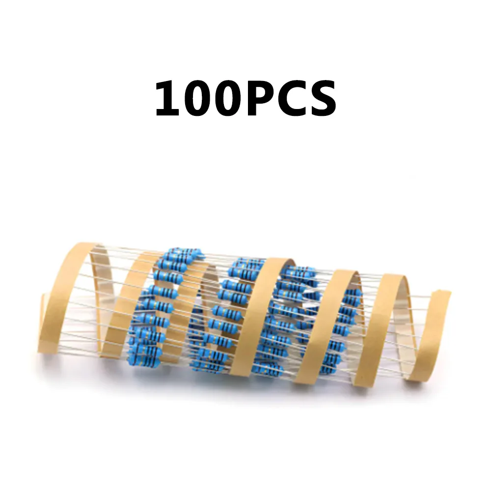 100PCS Metal Film Resistor 1/4Watt 1% Precision 1K Ohm,10K Ohm, 220K Ohm Range Set for Electronics DIY Projects