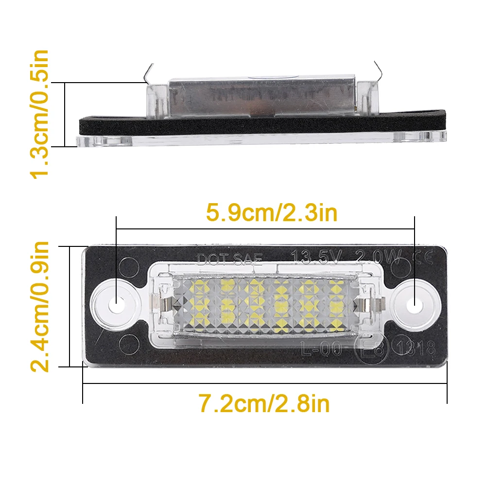 2X T5 Numero LED Lampada targa per VW Passat Touran Golf Caddy Jetta Skoda luci targa 12V