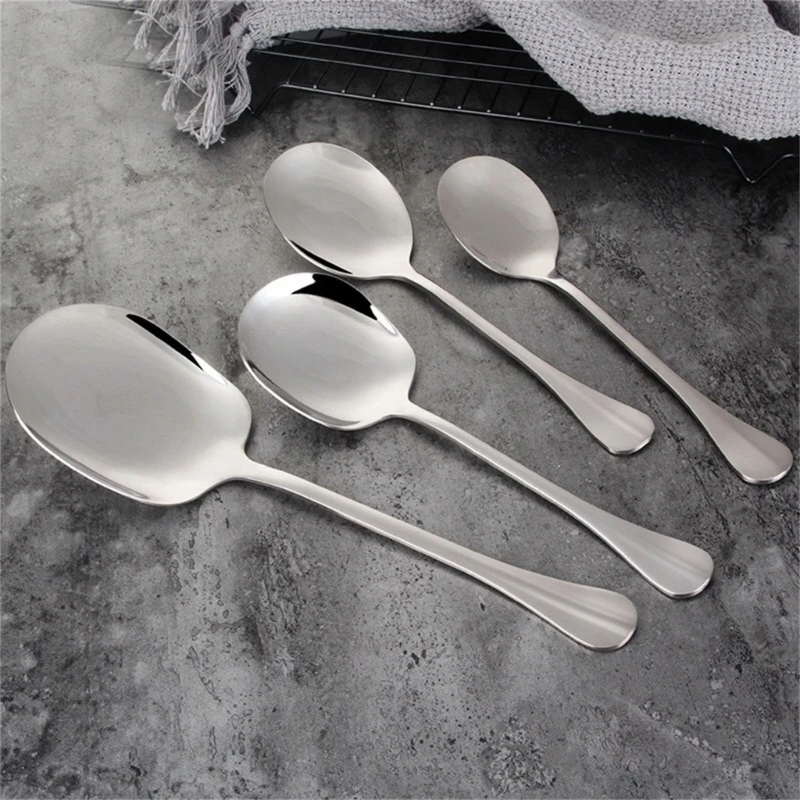 Versatile Serving Spoon Dinner Dish Spoon Large Capacity Spoon Public Use Spoon Kitchen Utensil for Home Restaurant