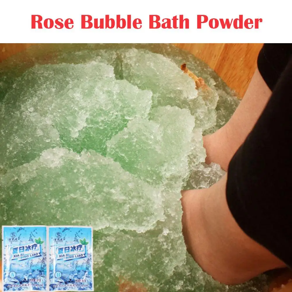 60g Rose Bubble Bath Powder Foot Bath Crystal Mud Body Foot Skin Care SPA Bath Salt Exfoliation Scruber Foot Bath Crystal Mud