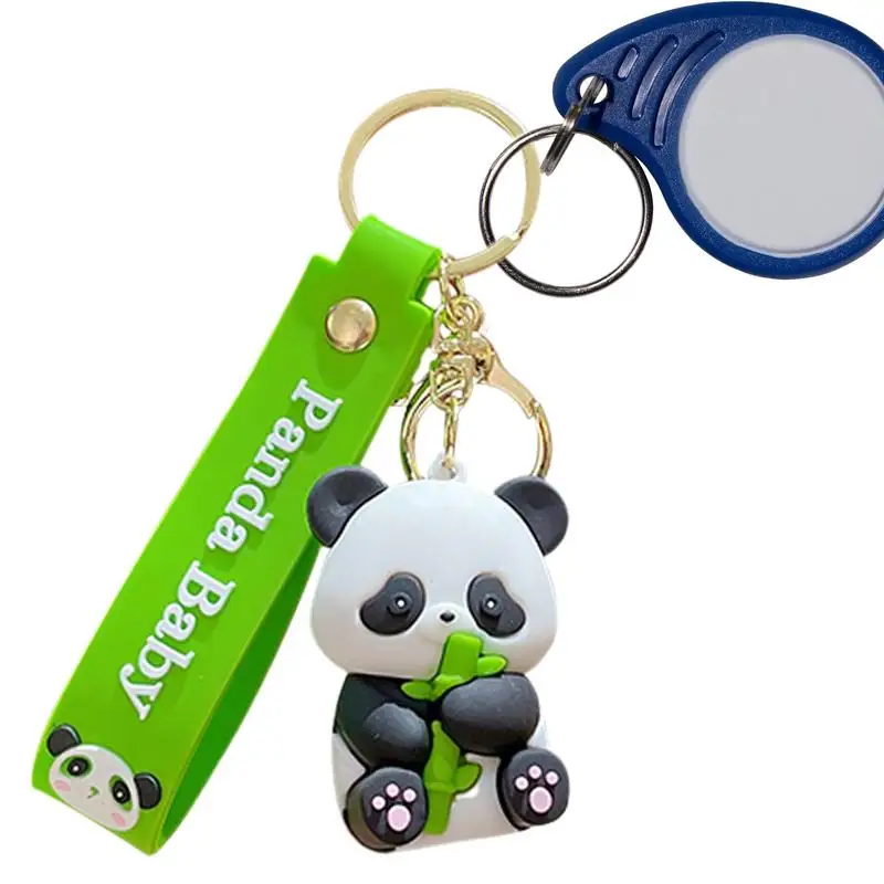 Cartoon Panda Keychain Creative Panda Pendant PVC Cartoon Keychain Cute Cartoon Panda Keychain Decoration Fashion Car Key