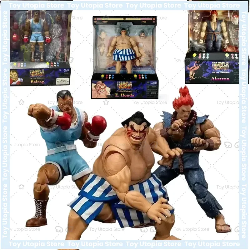 В наличии: Фигурка Jada Toys 1/12 (6 дюймов) для Ultra Street Fighter II The Final Challengers — Балрог, Акума, Э. Хонда (аниме-игрушка)