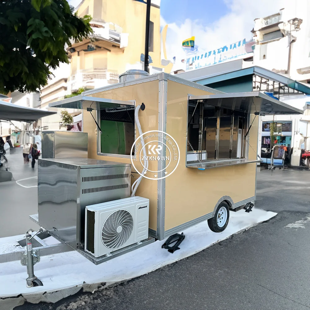 

Concession Food Cart Truck Fully Equipment Ice Cream Kiosk Mobile Food Trucks For Sale Fabrication Trailer