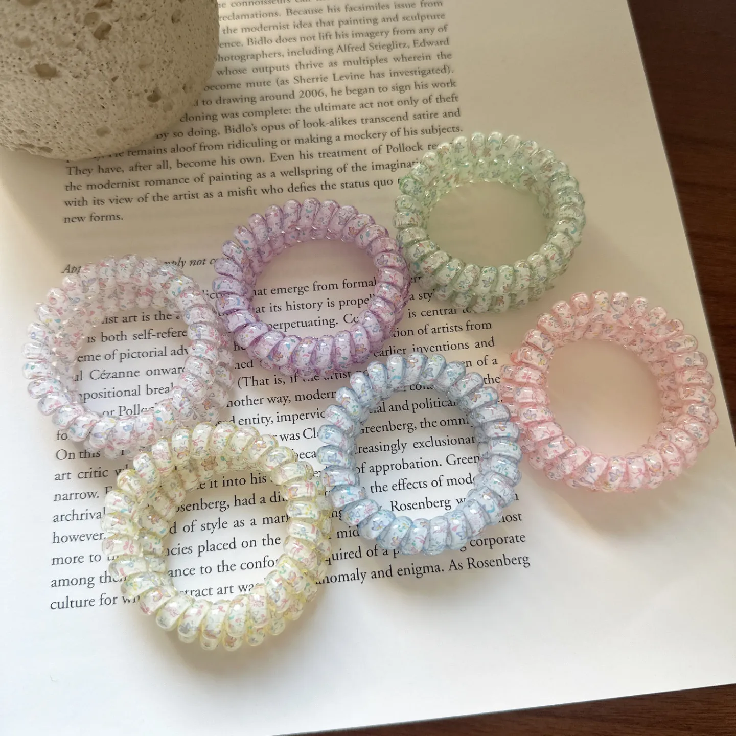 Candy Color Butterfly Telephone Cord Hair Ties for Girls High Elasticity Ponytail Holders Sweet Korean Style Lightweight