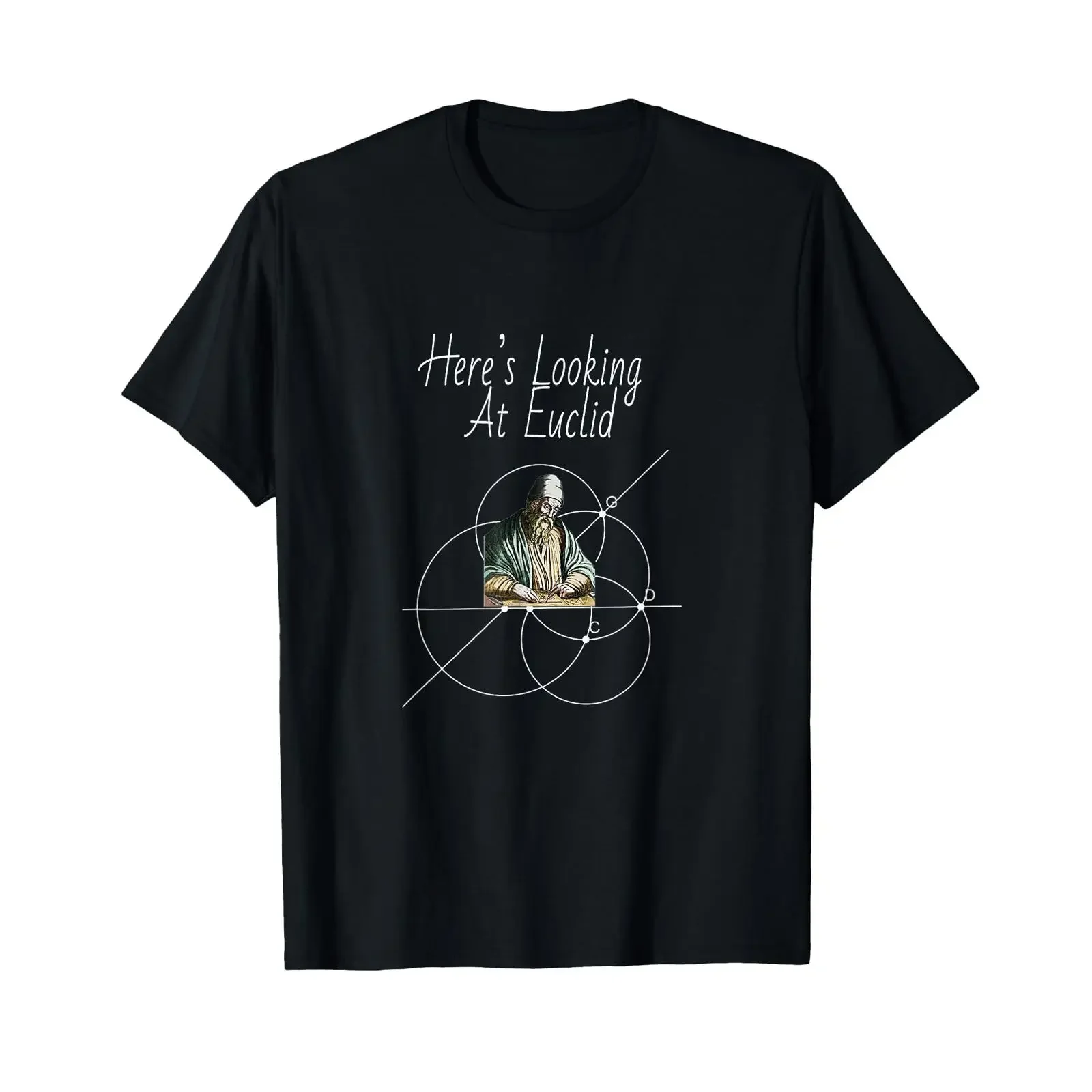Here's Looking at Euclid T Shirt vintage Washed graphic Unisex Soft fashion Stylish Versatile Comfortable Casual streetwear