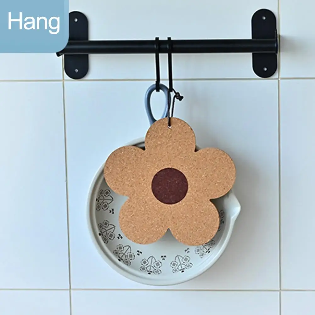 Flower Design Heat-insulating Pads Flower Shape Pot Holders with Hanging Rope Heat-resistant Kitchen for Pots for Dining