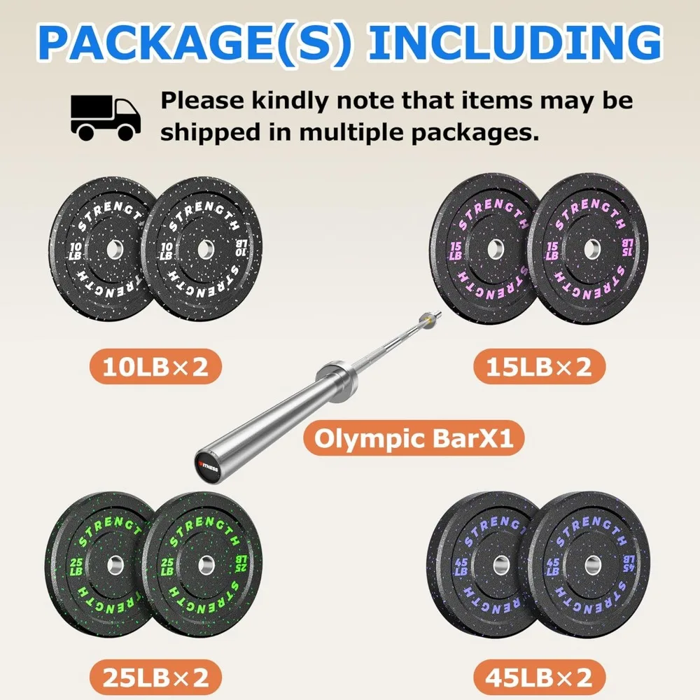 قضيب رفع الأثقال 7 أقدام 45 رطل لتدريب القوة لضغط مقاعد البدلاء القرفصاء المميت - سعة 1000 رطل