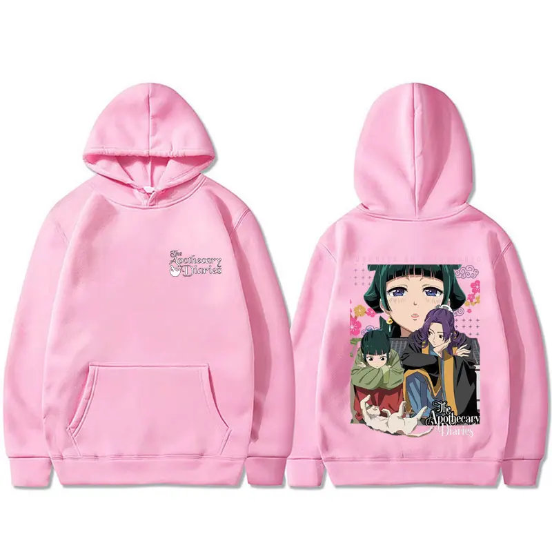 انمي ياباني يوميات الصيدلي هوديي Maomao طباعة البلوز هوديس الرجال النساء الكرتون مانغا عادية المتضخم البلوز