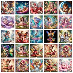 AZQSD Diamond Painting Girl Portrait Cross Stitch Suits Mosaic Diamond Embroidery Butterfly Forest Animal Full Sets Wall Decor
