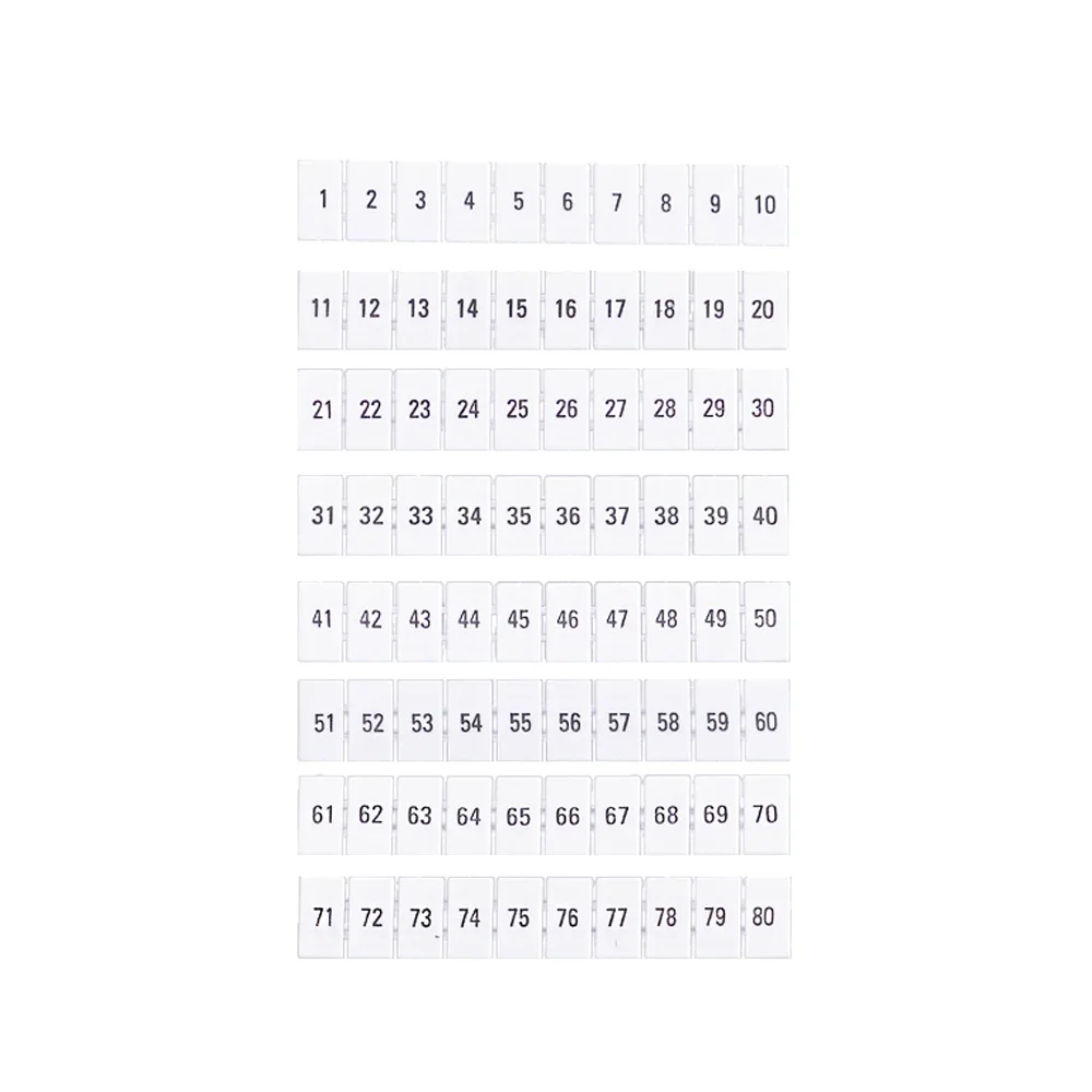 ZB5 Marker Strips With Numbering With Blank For UK3N MBKKB2.5 UKK3 UKKB3 And ST2.5 And PT2.5 DIN Rail Terminal Block 10Pcs