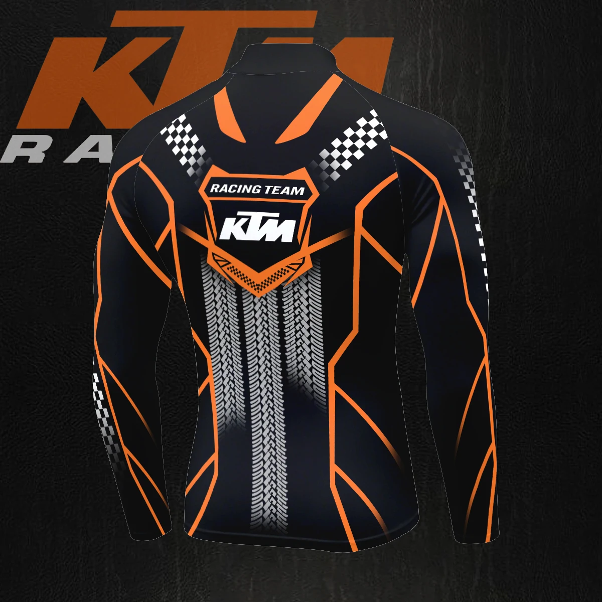 KTM Racing Team Rainbow Track Style Half High Collar Men's Long Sleeve Fashionable Multi functional Street Cool Sports Fitness image 6