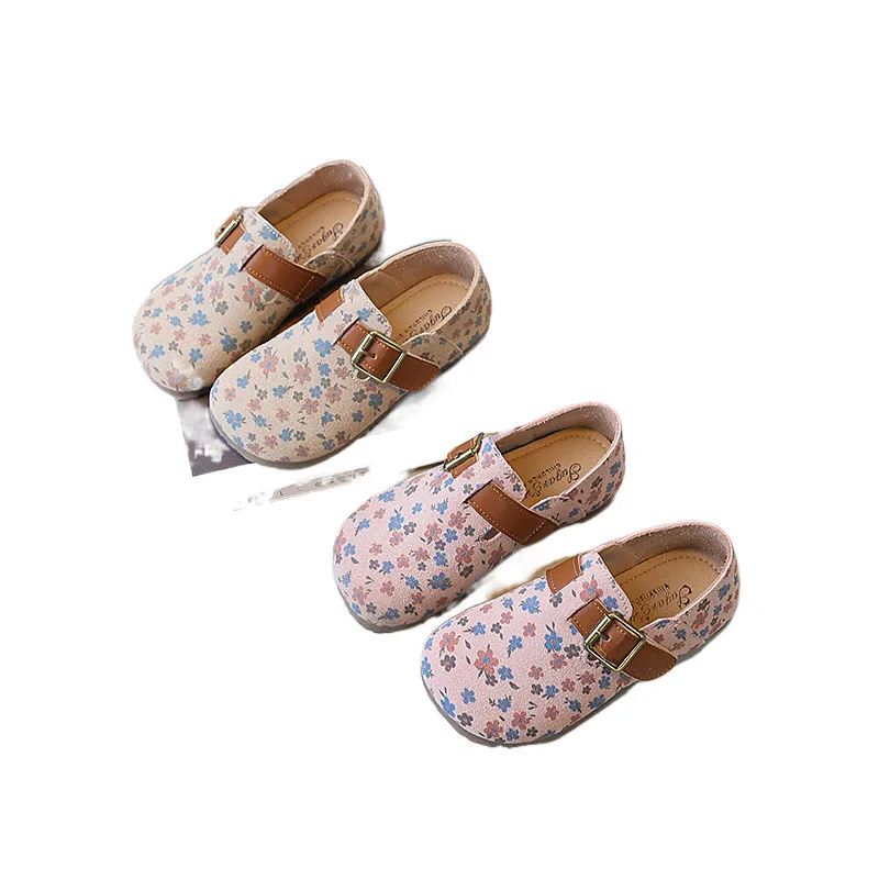 Zapatos De NiñaRetro فتاة حذاء الخريف جديد فتاة حذاء من الجلد الأزهار الأميرة حذاء لينة وحيد حذاء طفل غير رسمي Allmatch النساء الأحذية #5