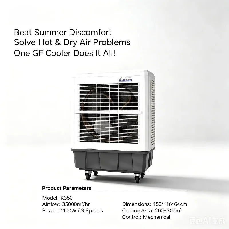 Airo K350-35000m³/h Cool Air Cooler Household Water-Cooled Air Conditioner 220V Commercial High-Volume Portable Water-Refilling
