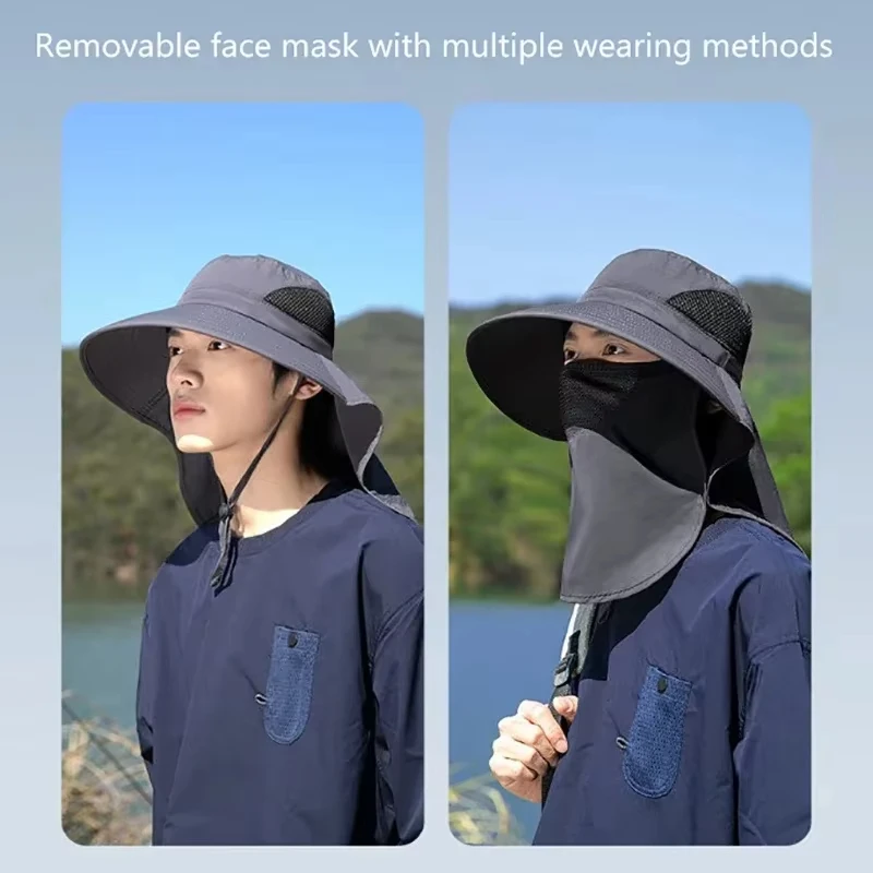 1Pc Adjustable Summer Sun Hats UV Protection Outdoor Hunting Fishing Cap For Men Women Hiking Camping Casual Fishing Cap