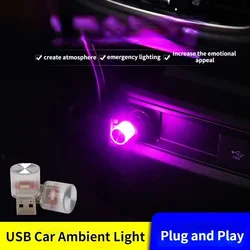 Car Mini USB LED Ambient Light Decorative Atmosphere Lamps for Interior Environment Auto PC Computer Portable Light Plug Play