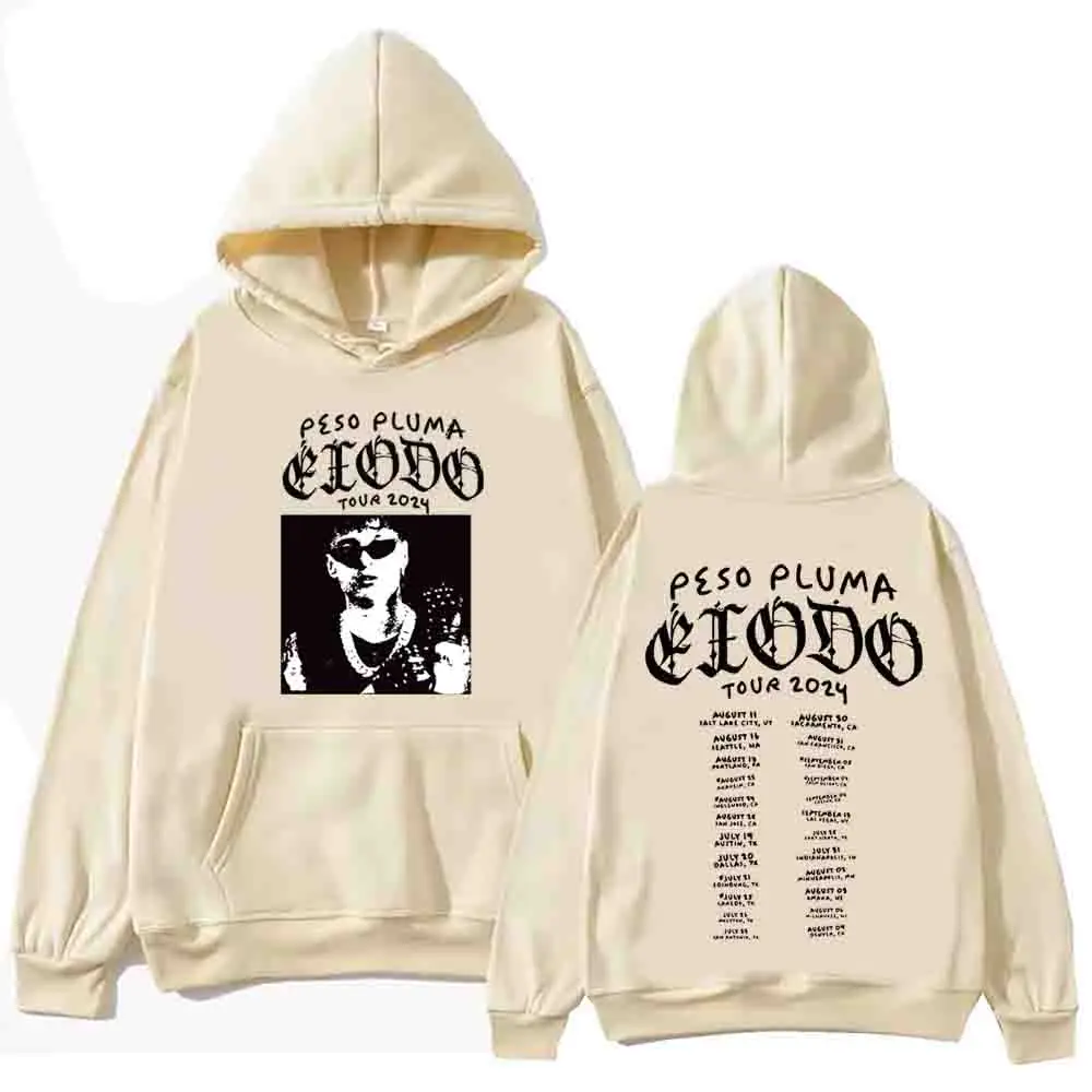 Peso Pluma Exodo Tour 2024 Felpa con cappuccio Harajuku Hip Hop Pullover Top Uomo Donna Felpa