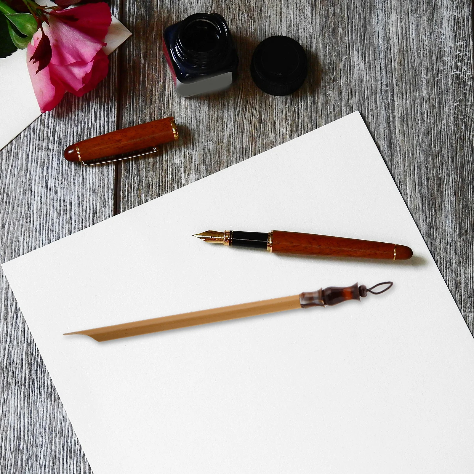 Pluma de inmersión de caligrafía de madera Natural hecha a mano con ranura de inmersión de tinta de precisión adecuada para escritura artística japonesa china