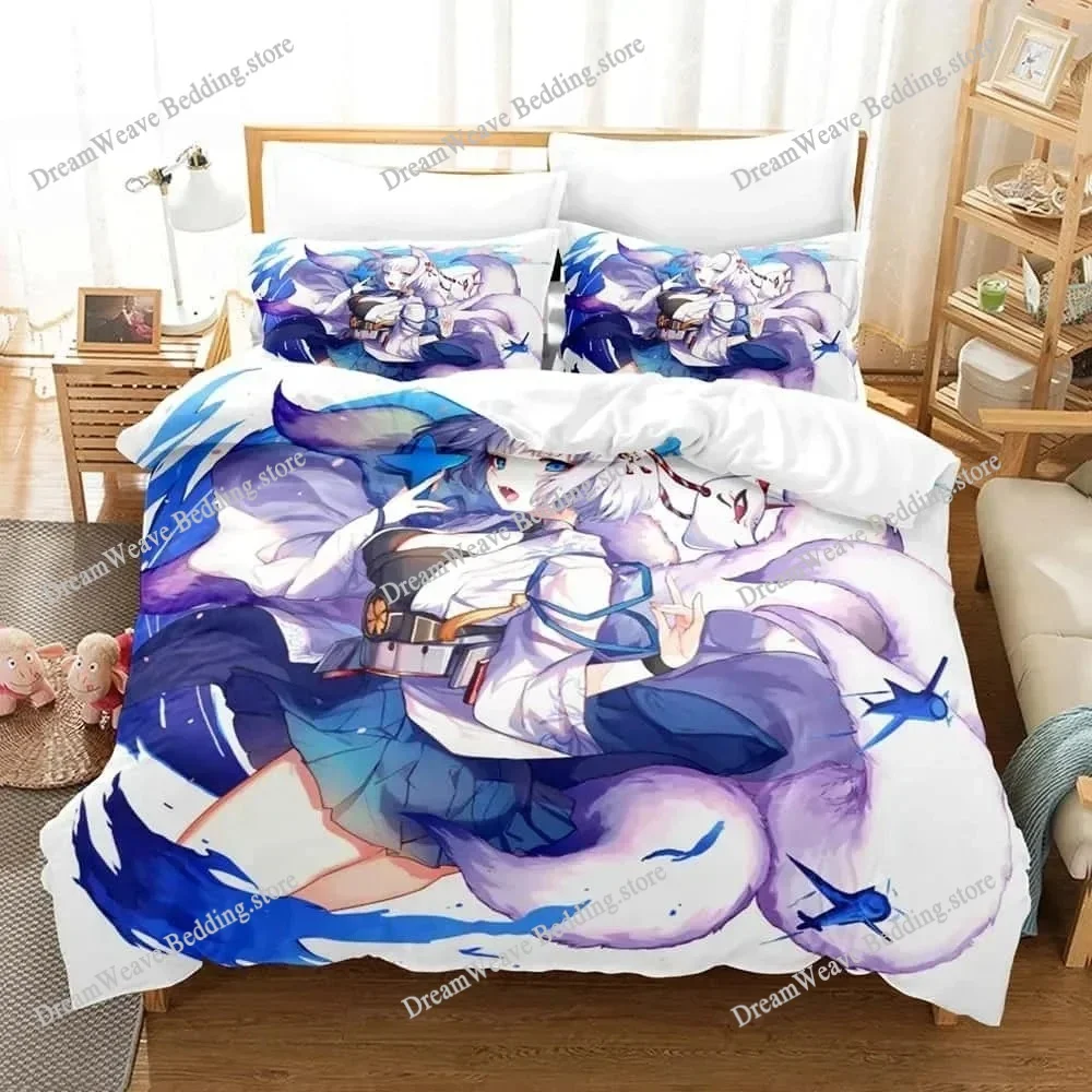 

Azur Lane Luxury Bedding Set Japan Anime Cartoon Duvet Cover Set Comforter Bedspread Twin Single Size Printed Home Textile