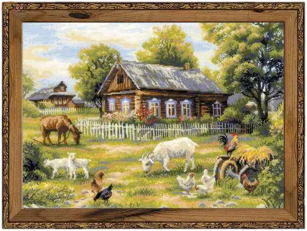 DIY needle work Rural Afternoon 60-45 Cross Stitch Set Counted Cross Stitch Kit  28ct 14ct 32ct Metallic aida