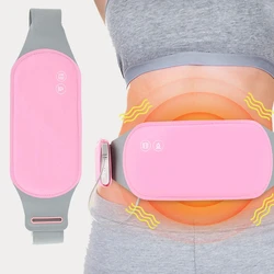 Menstrual Heating Pad Abdominal Massager Relieve Cramps Period Colic Pain Belt Warm Palace Belly Stomach Waist Vibration Massage