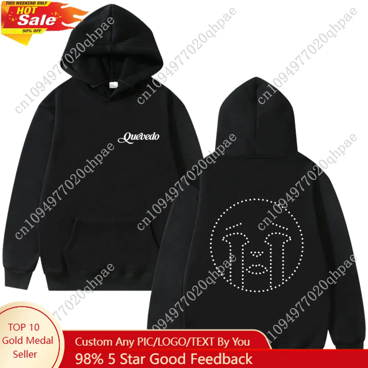 مغني الراب Quevedo Buenas Noches هوديي الذكور خمر عادية الصوف كنزة صوفية قطنية/بلوزة قطنية الرجال النساء الهيب هوب موضة البوب الموسيقى الشارع الشهير